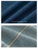 Xin Ge Suede Collar Denim Jacket - Washed Blue, Color Block, Slimming, Versatile Women's Top
