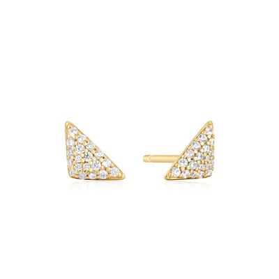 Triangle Pave 925 Silver Stud Earrings E059-06G