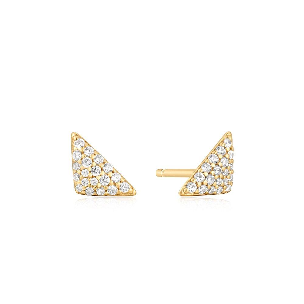 Triangle Pave 925 Silver Stud Earrings E059-06G