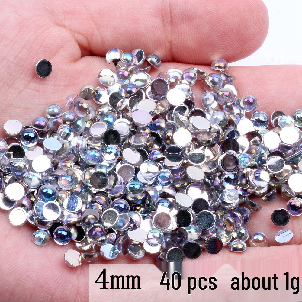 DIY Mobile Phone Jewelry: Glossy AB White Round Flat-Bottom Accessories