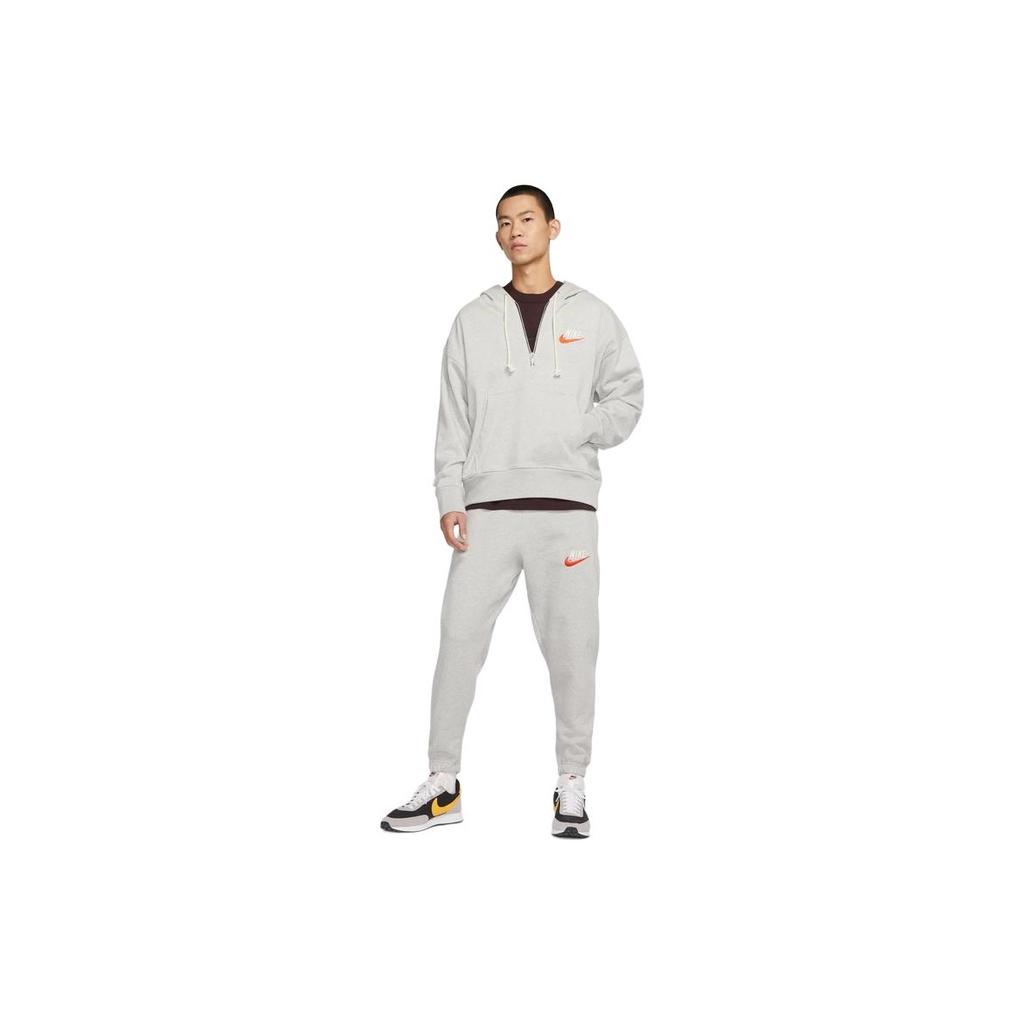 Nike Embroidered Logo Half-Zip Hooded Sweater Men Tops Grey DM5280-050