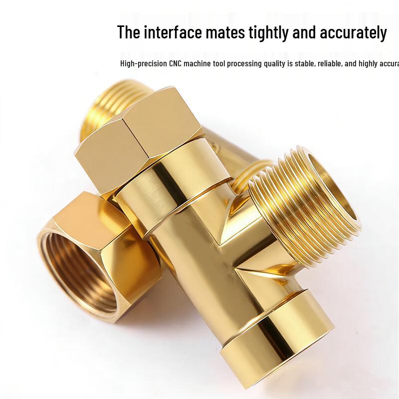 Brass 3-Way Splitter Pipe Connector