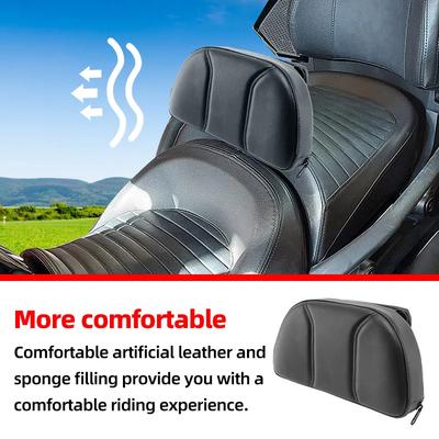 Universal For Harley Yamaha Honda Suzuki Kawasaki Chopper Motorcycle Driver Backrest PU Leather Cushion Pad With Storage Pouch