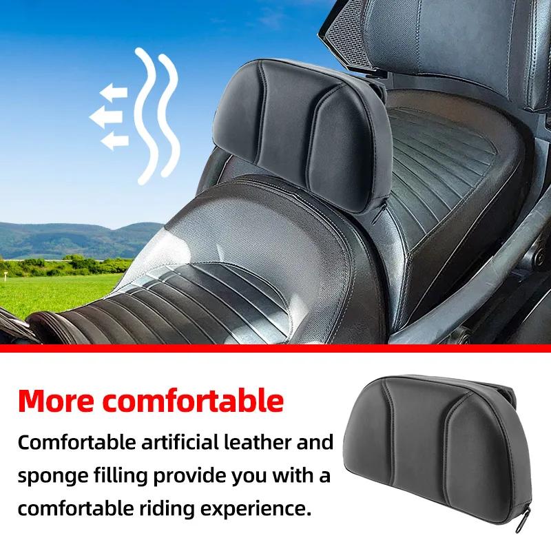Universal For Harley Yamaha Honda Suzuki Kawasaki Chopper Motorcycle Driver Backrest PU Leather Cushion Pad With Storage Pouch