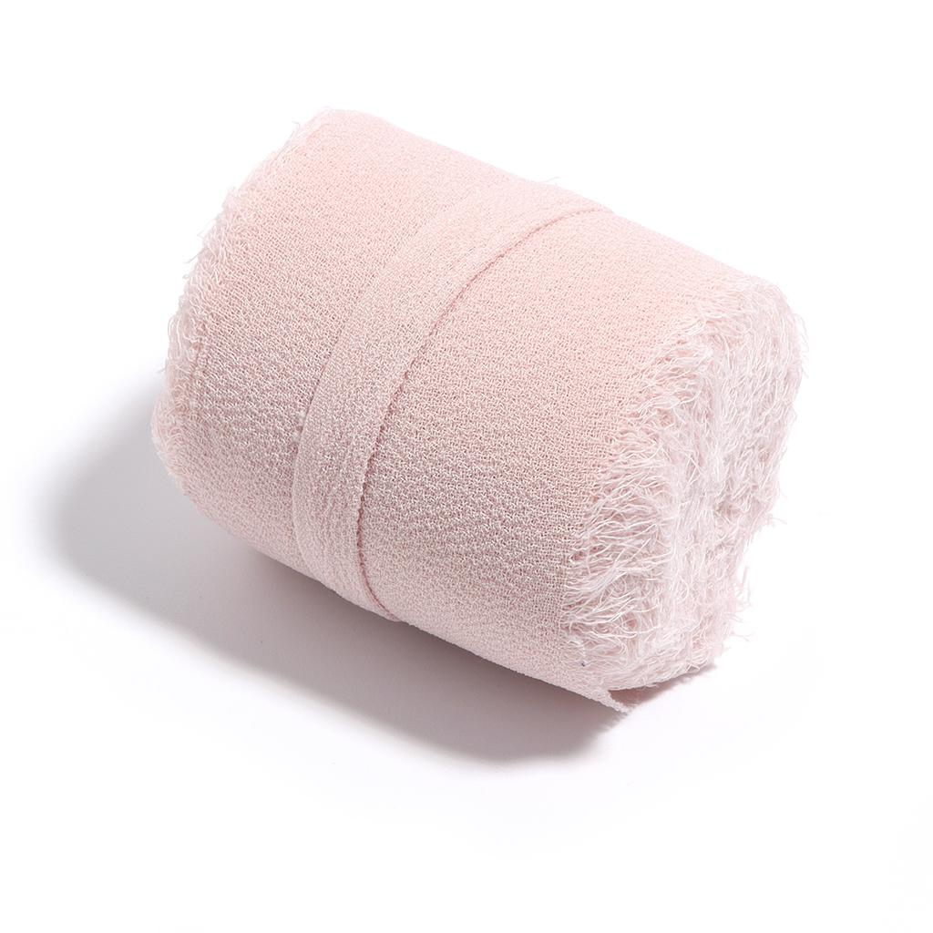 5M/Rolle 4cm Handgefertigtes Ausgefranstes Satin-Chiffon Seidenähnliches Band für DIY Schleifen-Bastelarbeiten Geschenkverpackung Sträuße Party Weihnachtsdeko