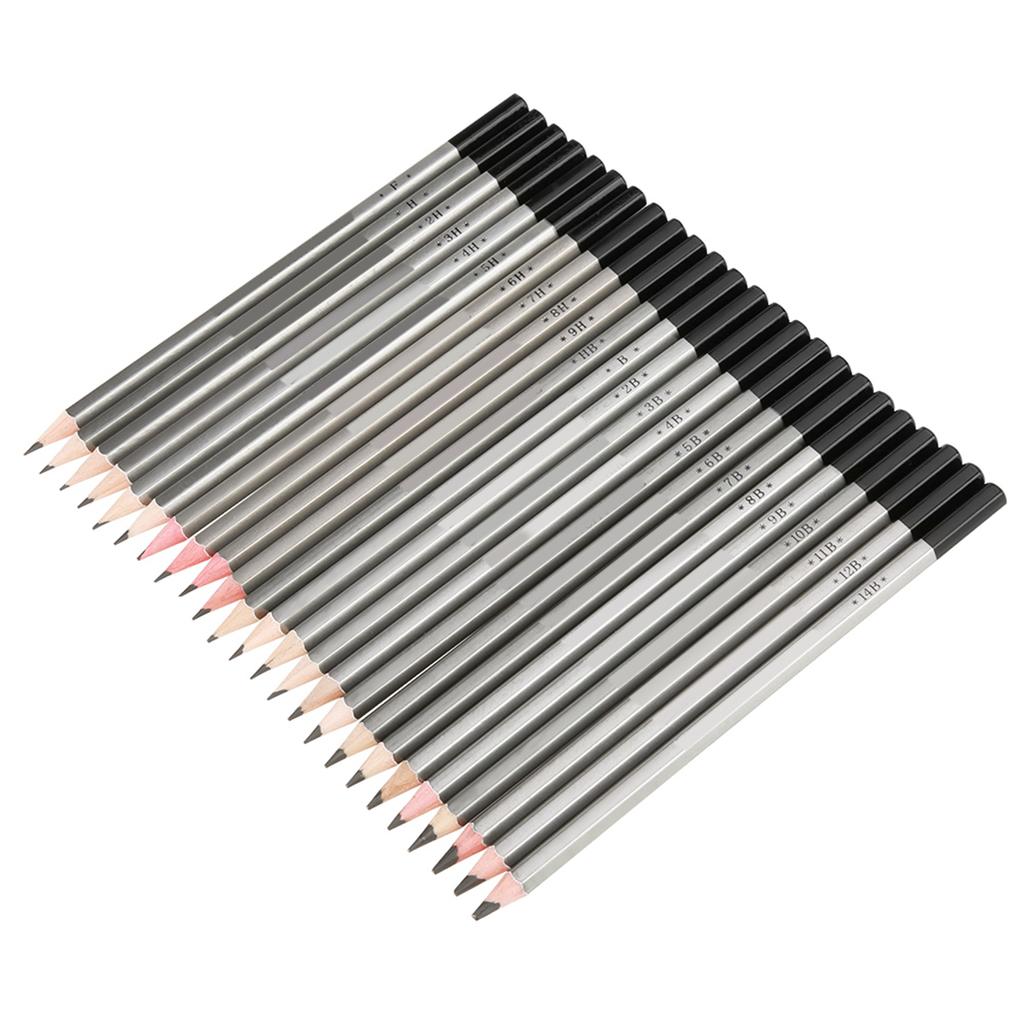 24Pcs Sketch Art Graphite Drawing Pencil NOn Toxic Colored Paint Pencil 9H 14B