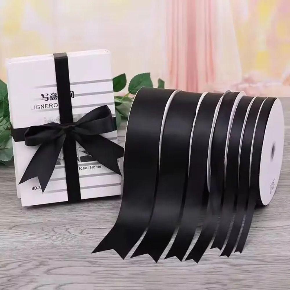 1 Stück 22m Schwarzes Satinband Queen Beerdigungszubehör Neues Schleifenband Geschenk Hochzeitsparty Deko