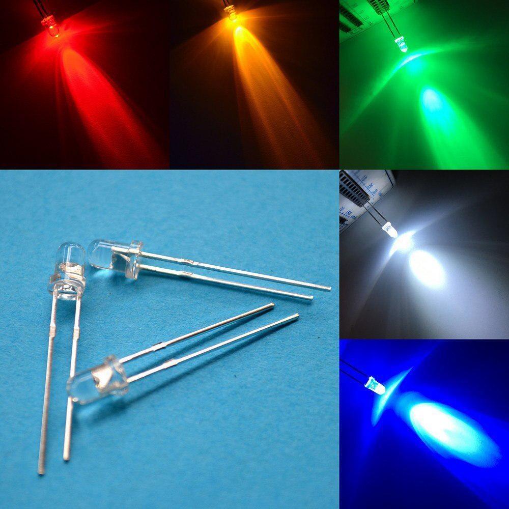 1000pcs F3 3mm Round White Red Yellow Blue Green Bright Light Emitting Diode Assortment Kit Bulb Led Lamp Electronic Component