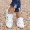 New Women'S Sports Shoes in White Snowflake Design, Easy Slip-On Casual Shoes with a Comfortable Soft Sole, Suitable for All Seasons.