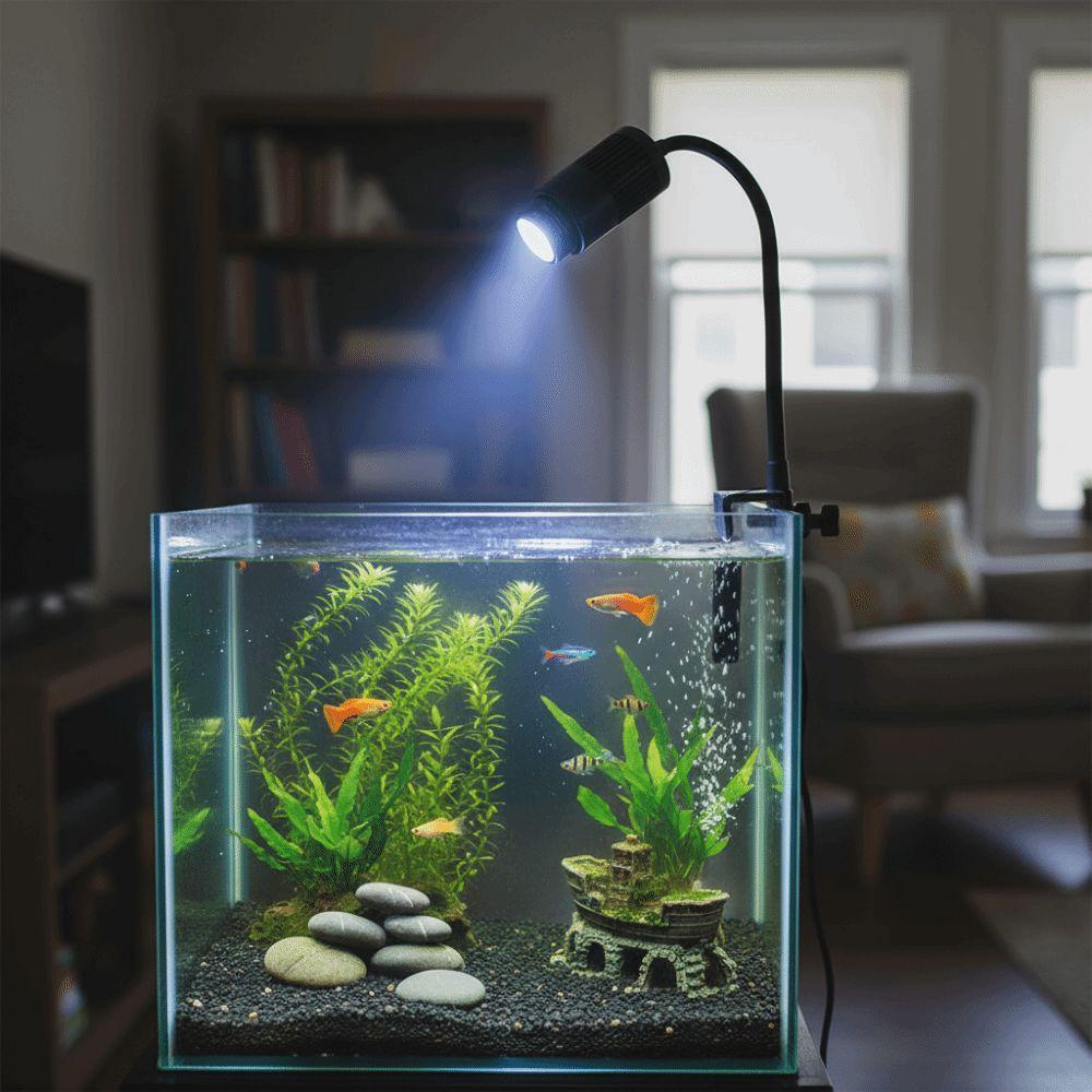 Easy Install 3/12 W Fish Tank Clip Lamp Dimming Rotatable LED Aquarium Light Waterproof Practical Grow Light Aquatic Plants