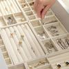 5 Pack Luxury Fabric Jewelry Display Trays for Home & Store Soft-Durable Multi-Jewelry Holder Ring/Earring/Necklace Storage Box
