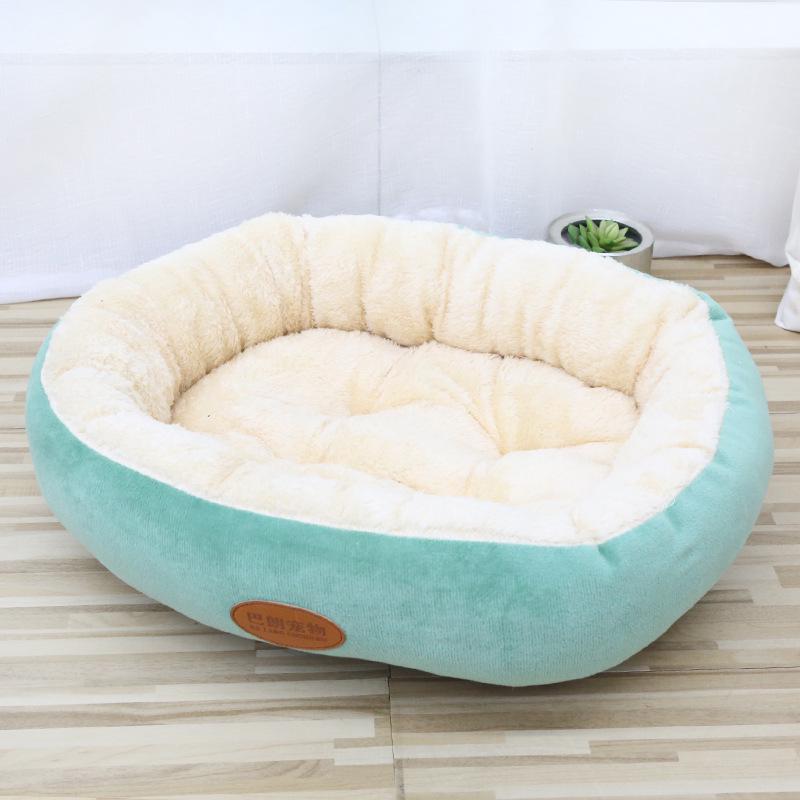 Autumn/Winter Warm Velvet Pet Bed: Thickened Oval Cat & Dog Bed
