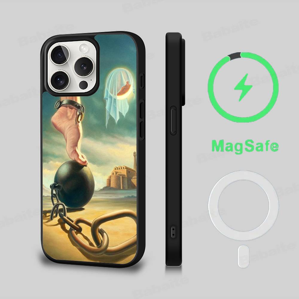 Salvador Dali Art Phone Case Magnetic Case For IPhone 16 14 13 12 11 15 Pro Max Plus For Magsafe Wireless Charge Cover