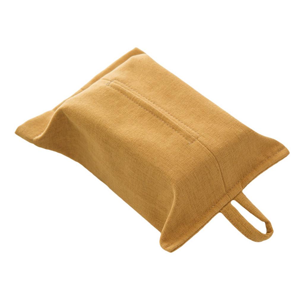 Elegant Fabric Tissue Box Cover with Hanging Rope Wall Mounted Napkin Dispenser Paper Towel Holder for Home and Office