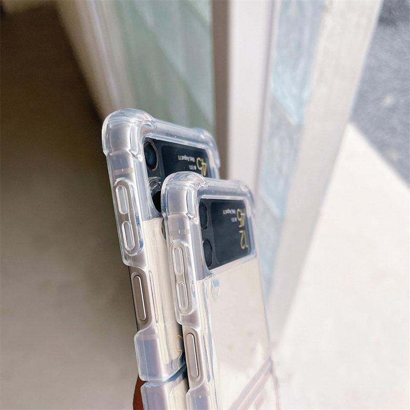 Christmas New Year Gifts Elk Snow Coque for Samsung Galaxy Z Flip 4 Z Flip 3 5G ZFlip4 ZFlip3 Flip4 Flip3 Clear TPU Case