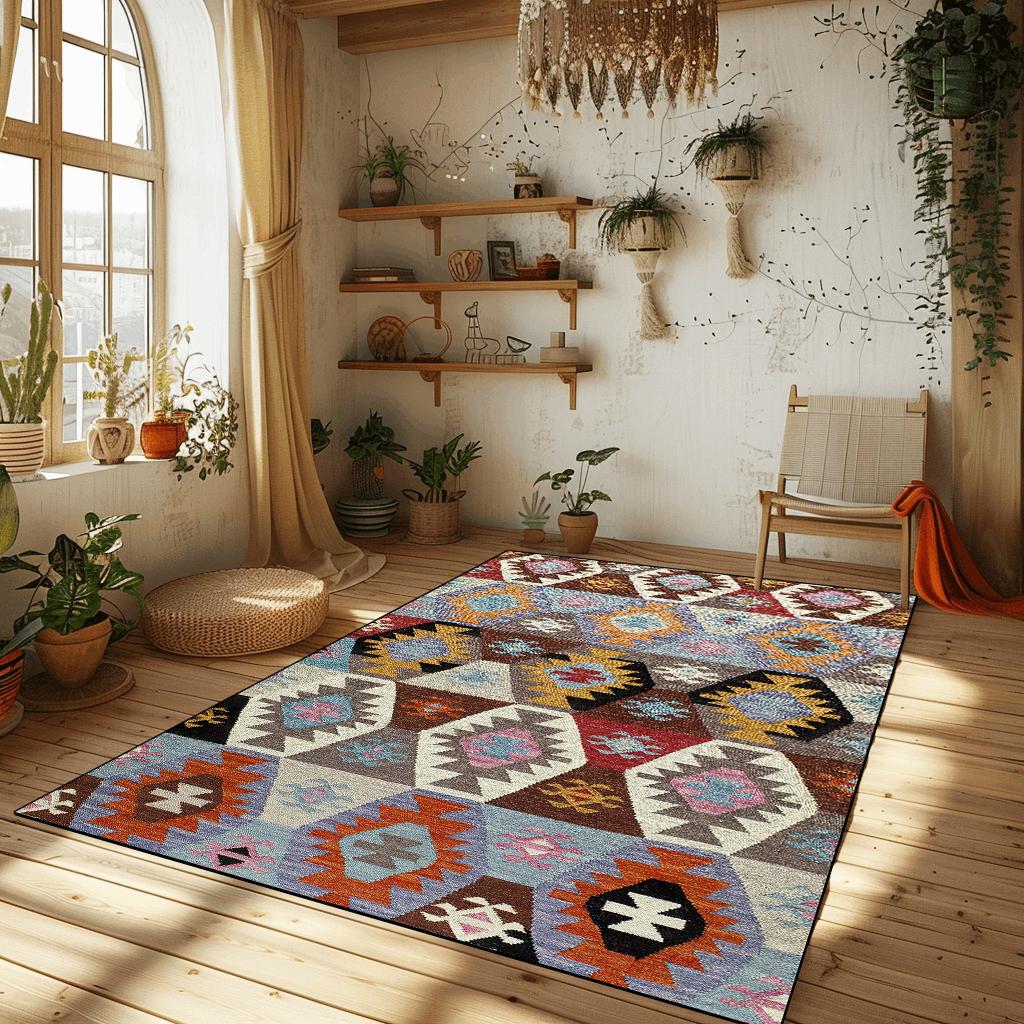Bohemian Ethnic Carpets for Living Room New Morocco Style Bedroom Rugs Portable Coffee Tables Mat Washable Large Area Carpet