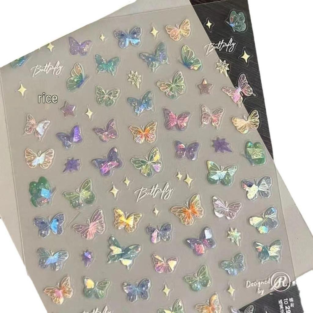 Xiaohongshu Butterfly Wing Nail Stickers: High-End, Stylish Embossed Designs for Nails