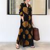Printed Abayas Kaftans for Women Girls Elegant Dubai Moroccan Kaftan Dresses Abayas Fashion Long Sleeve Muslims Dresses