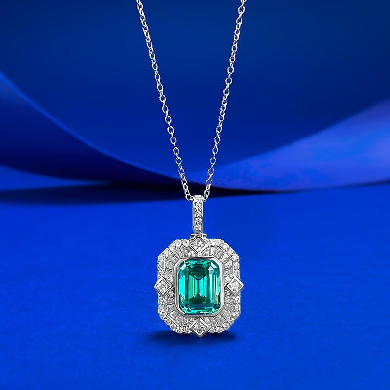 Xian Can Jewelry 2025 S925 Silver Ascher Paraiba Bezel-set Necklace Pendant S925 Silver