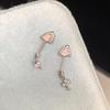 1 Pieza Pendiente de Hueso de Oreja con Colgante de Corazón y Cruz de Circonita Brillante en Forma de Oreja de Gato Para Mujeres Tendencia Accesorios de Piercing Corporal