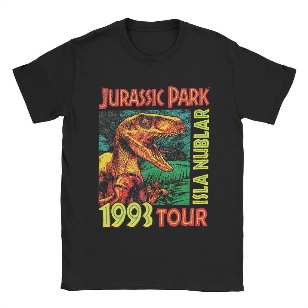 Mens TShirts Jurassic Park 1993 Tour Novelty Pure Cotton Tee Shirt Short Sleeve T Shirts O Neck Tops Graphic