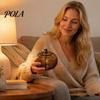 Sustainable Log Pumpkin Decor Candle Holder, Wooden Tealight Hollowed Out Indoor Autumn Window Decoration Wood Candlestick for Halloween Home, Dining