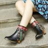 Women Mixed Color Women Retro Ethnic Style Casual Shoes Soft Ladies Patchwork Footwear