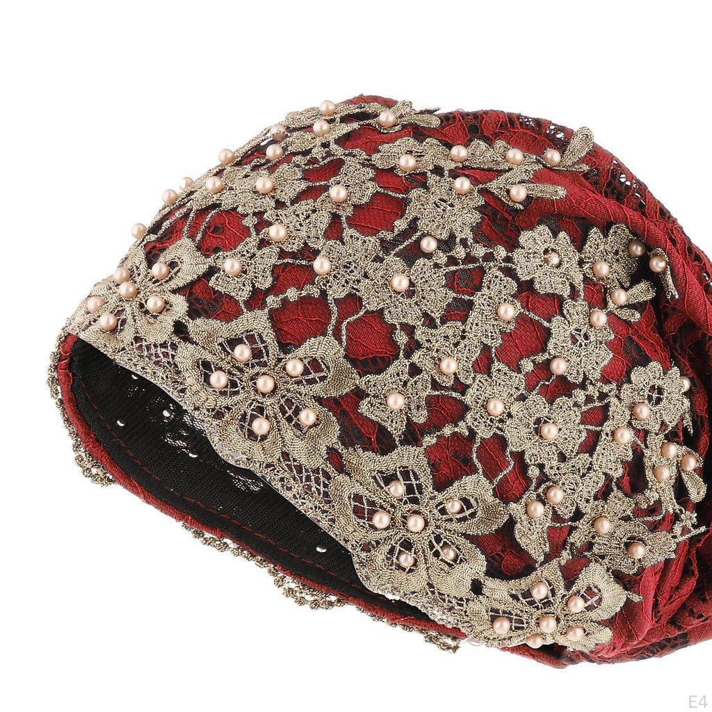 Women Lace Beanie Breathable Outdoor Jacquard Cancer Chemo Hat Comfortable Woman Headwear Headscarf