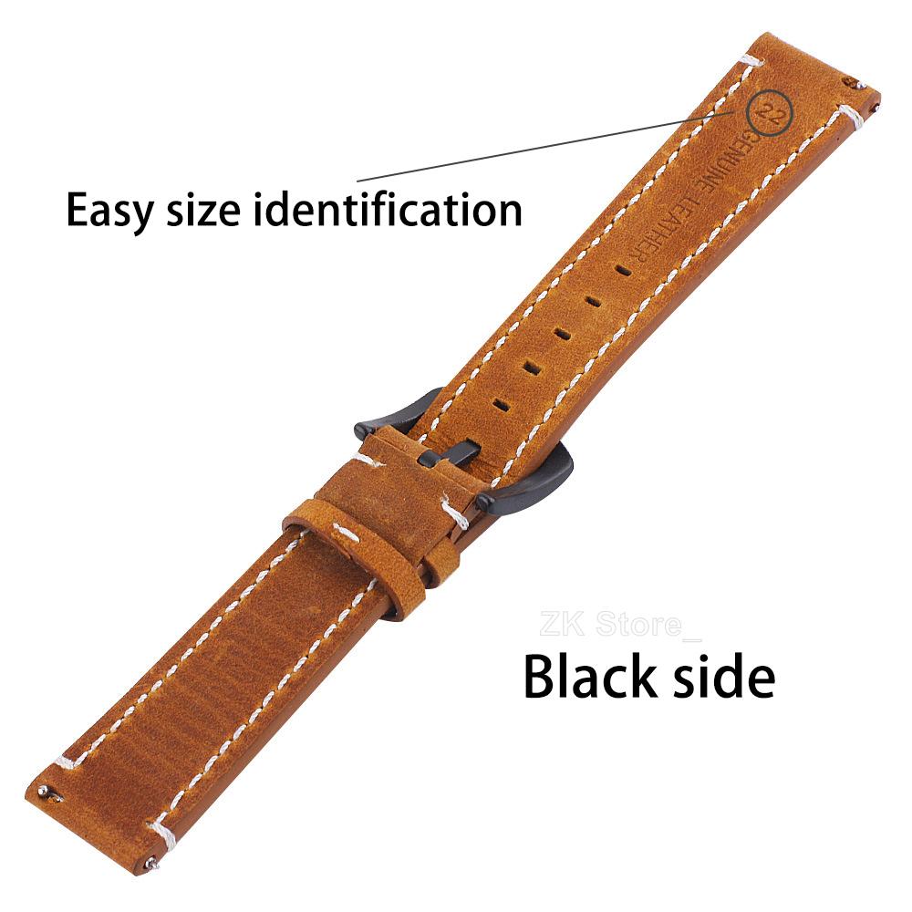 Genuine Retro Leather Watch Strap 20mm 22mm 24mm Vintage Strap 18mm Quick Release Men Universal Replacement Bracelet Accessories