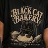 Black Cat Bakery T-shirt, Vintage Cat Baking Tee, Unisex Soft Cotton