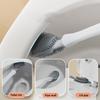 Plastic TPR Toilet Brush Toilet Bowl Brush with Holder Set Wall Hanging Toilet Brush Flexible Soft Cleaning Bristles for Floor