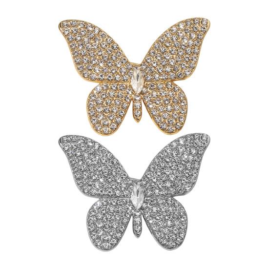 Butterfly Design Brooch Pin for Women Rhinestones Inlaid Brooch Pin for Dress Coat Shawl