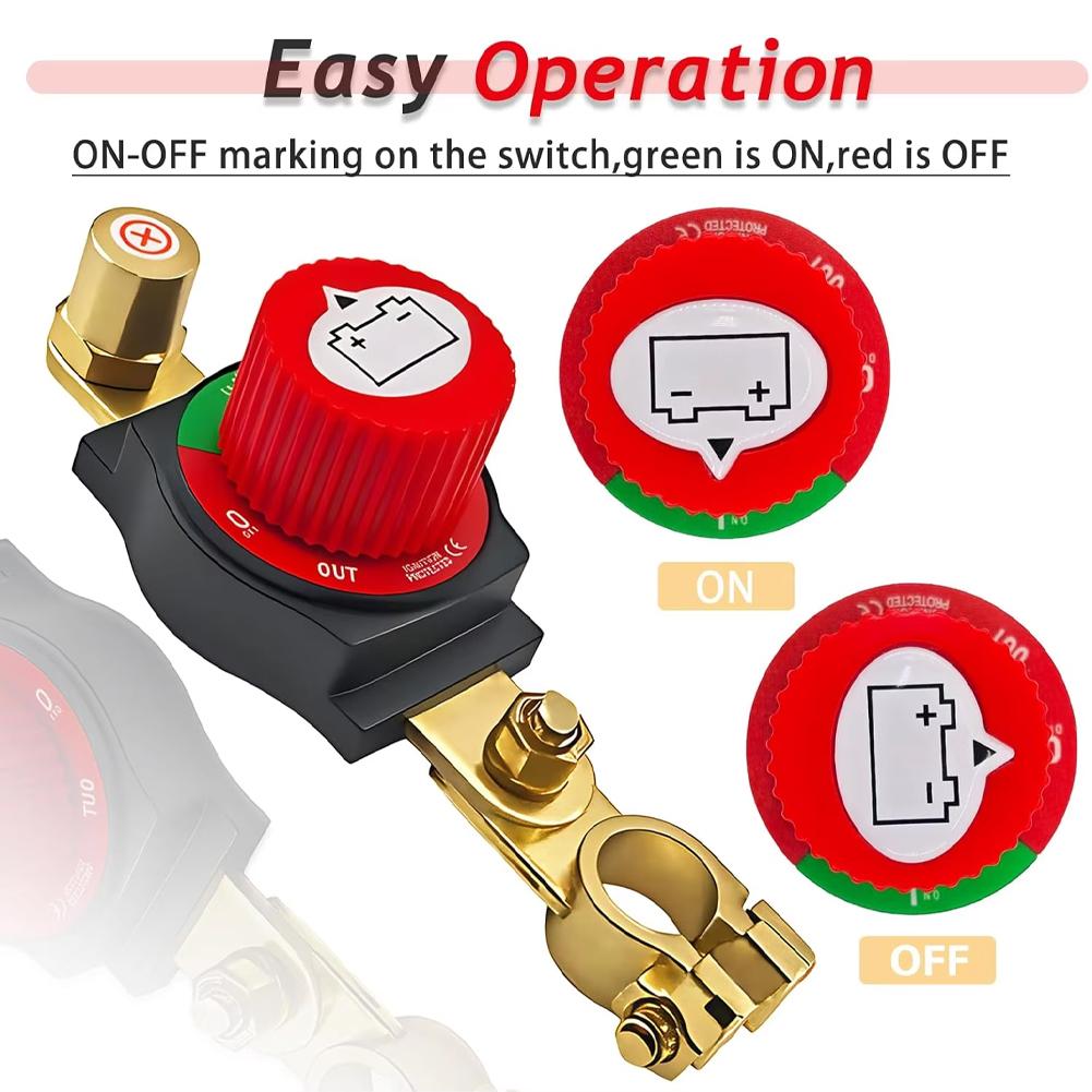 Upgrade Battery Disconnect Switch with Voltmeter, Master Isolator Cut/Shut Off Switch DC 5-60V for Marine Boat Car Truck Camper