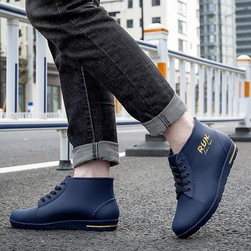 

Мужская обувь, низкие, короткие, теплые, до щиколотки, резиновые сапоги для мужчин, шеф-повара, кухни, готовки, зимы, галоши большого размера, городские, оригинальные, грязевые, для улицы 45