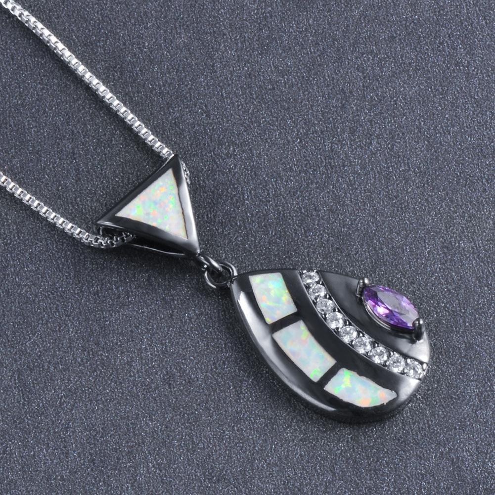 Europäische und amerikanische Mode Pferd Auge Dreieck Blauer Anhänger Halskette mit personalisierter Schlichtheit