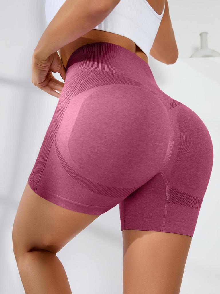 Women's Quick-Dry High Waist Seamless Yoga Shorts - Peach Butt Fit for Fitness and Running