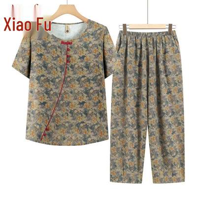 Women's Floral Short-Sleeve Two-Piece Summer Set