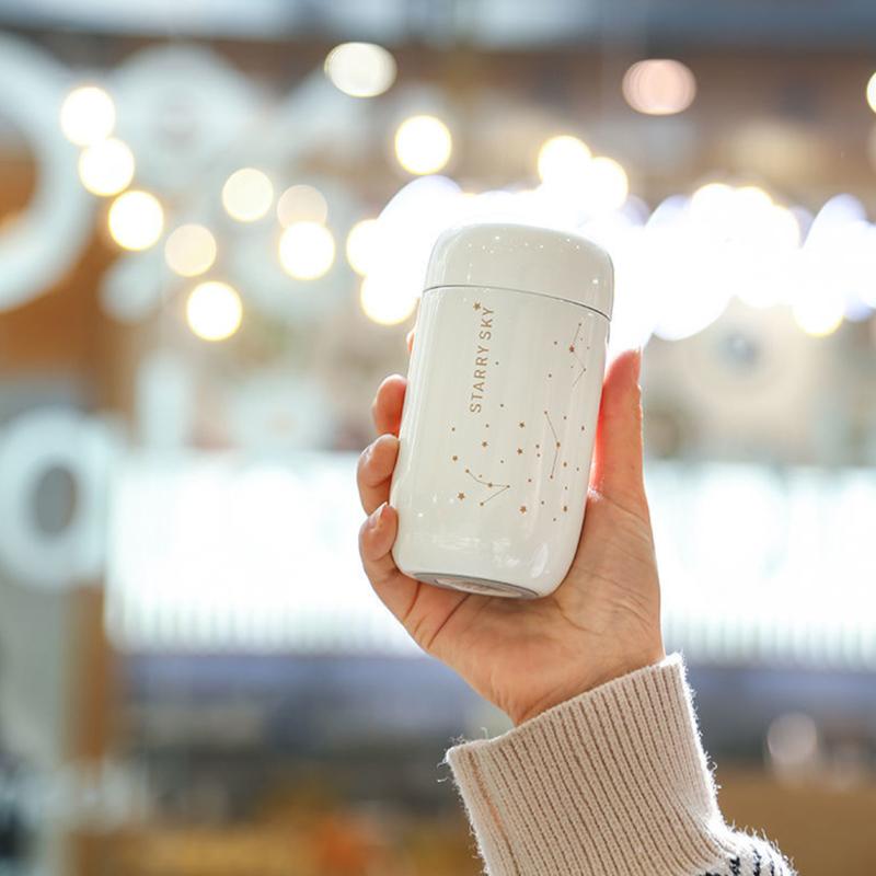 Ny! 200ml Mini Stjärnklar Termosmugg Läckagesäker 304 Rostfritt Stål Termisk Vattenflaska Matbehållare