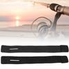 4PCs Reusable Fishing Rod Strap Strong Flexible Hook and Loop Fishing Gear Strap Rod BeltBlack