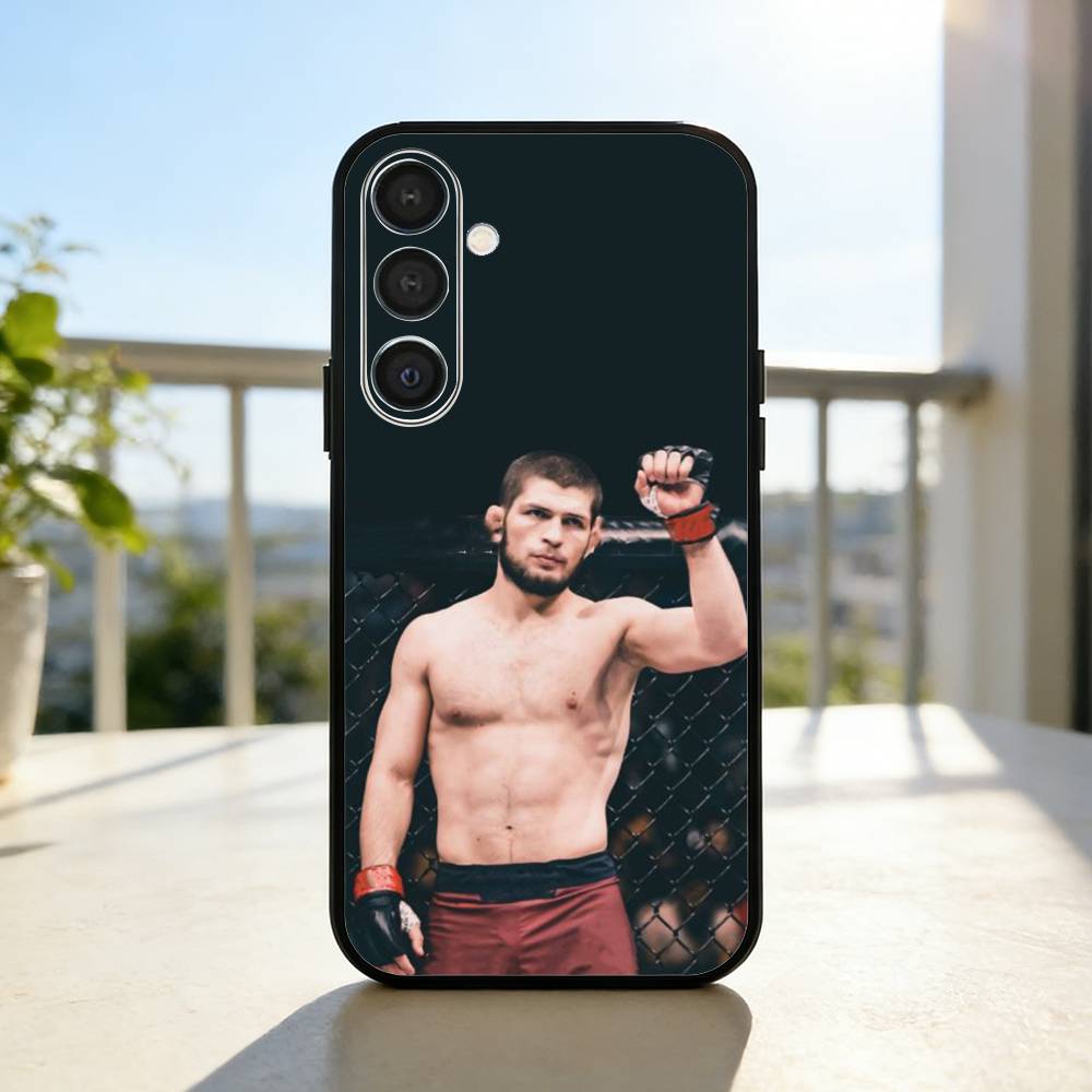 S-Strong I-Islam M-MakhachevS  Phone Case For Samsung  A73,72,71,53,52,51,22,91,80, Soft Black Cover