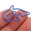 100Pcs Whale Shaped Cute Shaped Office Paper Clips Plastic-coated Metal Dark Blue Lovely Shape Paperclip Clamp 3.1*2.3cm