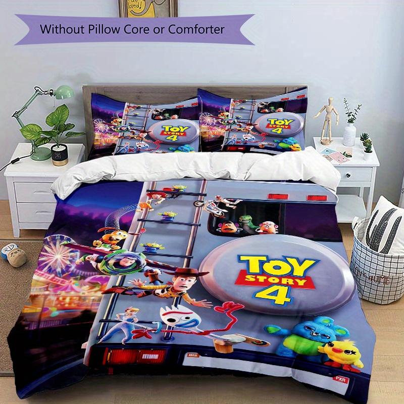 3pcs Toy Story 4 Movie Design Bedding Set Includes Quilt Cover and Pillowcases, Suitable for All Seasons D077