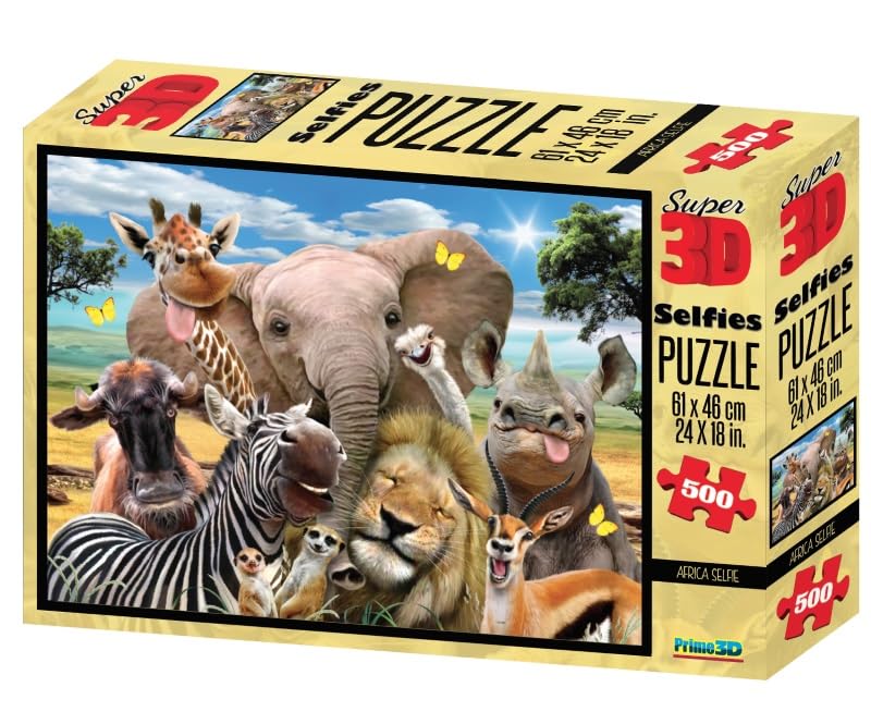 Yamasan Prime 3D Howard Robinson African Animal Selfie 10061 Finished 61 X 46 Cm 500 Pieces Size /