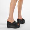 Gdgydh Damsandaler med kilklack Stilfulla Plattformsskor med öppen tå Bekväm Slip-on Sommarskor Utomhustofflor