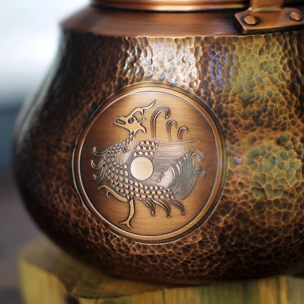 Pure Copper Kettle 1500ml Tea Accessory Water Dispenser Hot Water Kettle for Family Use Party Restaurants Kitchen Tea House