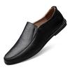 Extra large size 45 cowhide men's foot-fitting lazy casual leather shoes 46 soft sole soft surface small size 37 youth Doudou men's shoes