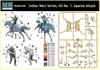Master Box 1/35 Skala Indian Wars Apache Attack, 2 Amerikanska Ursprungsbefolkningssoldater + Häst Plastmodellkit MB35188