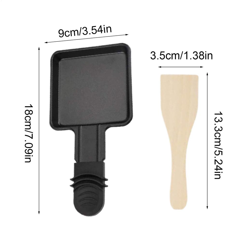 Metal Carbon Steel Cheese Non-stick Raclette Frying Pans with Spatula Cook Set For Restaurant Outdoor Indoor Kitchen Cooking Pan
