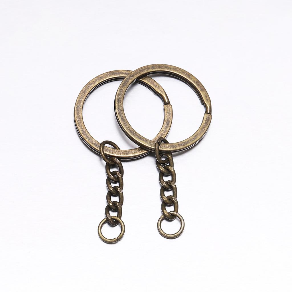 10Pcs Key Ring Key Chain Rhodium Antique Bronze Gold Color 60mm Long Round Split Keychain Keyrings Jewelry Making Bulk Wholesale