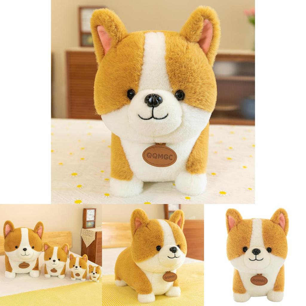 Adorable Corgi Plush Toy Soft Stuffed Animal Yellow Dog Doll Perfect Gift For Girls